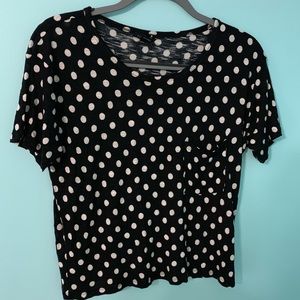 Black and White Polka Dot Crop Top